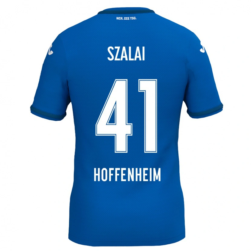 Danxen Mænd Attila Szalai #41 Kongeblå Hjemmebane Spillertrøjer 2024/25 Trøje T-Shirt