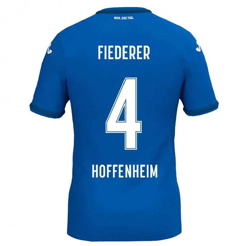 Danxen Mænd Tom Fiederer #4 Kongeblå Hjemmebane Spillertrøjer 2024/25 Trøje T-Shirt