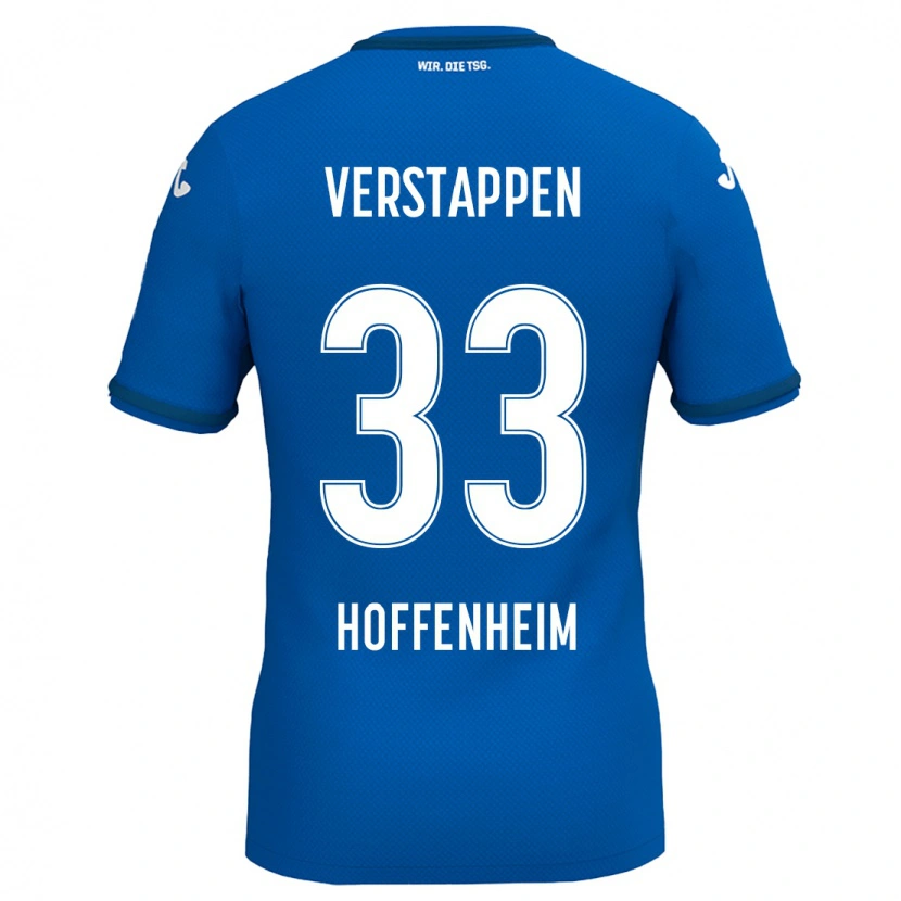Danxen Mænd Eric Verstappen #33 Kongeblå Hjemmebane Spillertrøjer 2024/25 Trøje T-Shirt
