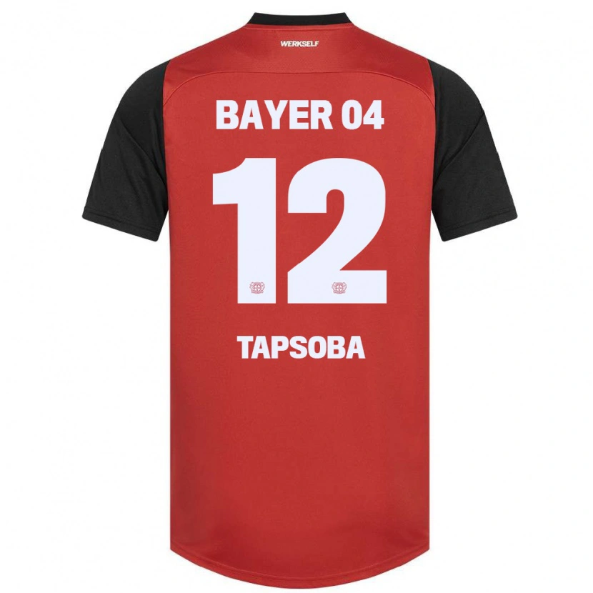 Danxen Mænd Edmond Tapsoba #12 Rød Sort Hjemmebane Spillertrøjer 2024/25 Trøje T-Shirt