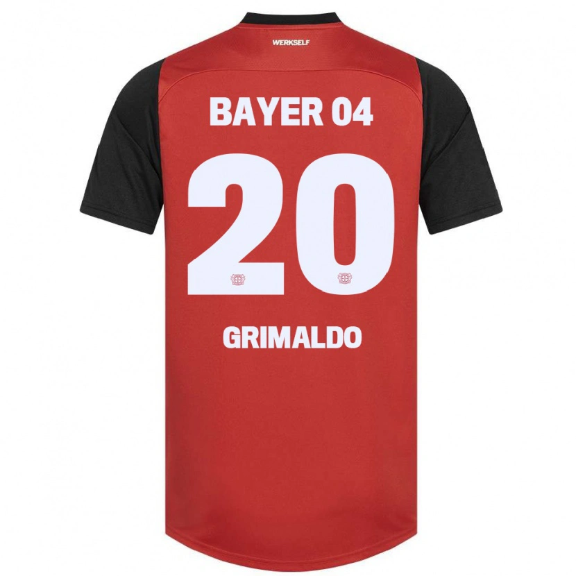 Danxen Mænd Alejandro Grimaldo #20 Rød Sort Hjemmebane Spillertrøjer 2024/25 Trøje T-Shirt