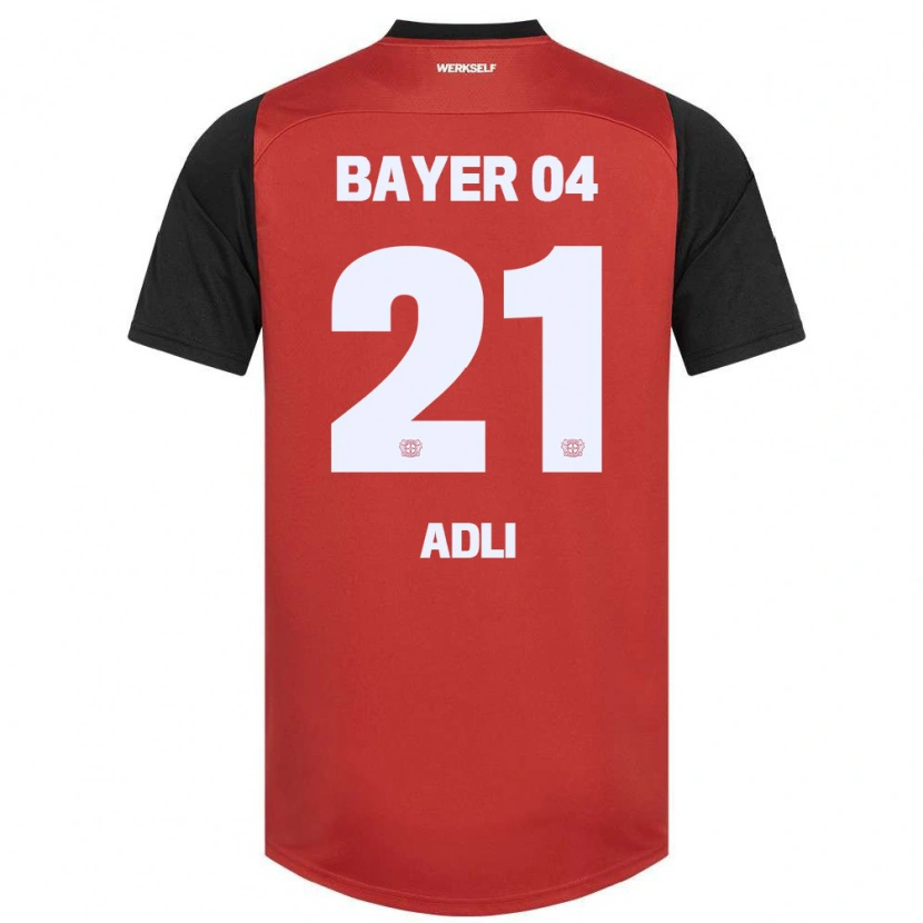 Danxen Mænd Amine Adli #21 Rød Sort Hjemmebane Spillertrøjer 2024/25 Trøje T-Shirt