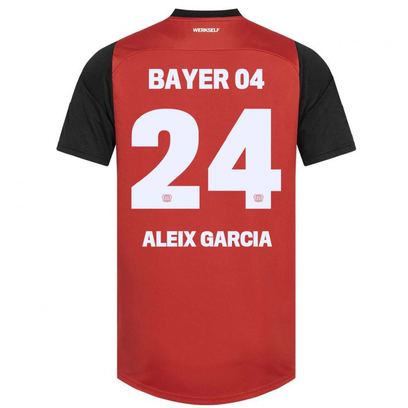 Danxen Mænd Aleix García #24 Rød Sort Hjemmebane Spillertrøjer 2024/25 Trøje T-Shirt