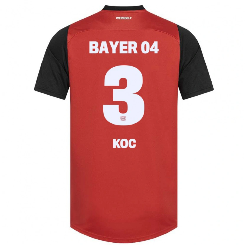 Danxen Mænd Halil Koc #3 Rød Sort Hjemmebane Spillertrøjer 2024/25 Trøje T-Shirt