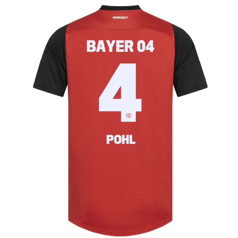Danxen Mænd Ferdinand Pohl #4 Rød Sort Hjemmebane Spillertrøjer 2024/25 Trøje T-Shirt