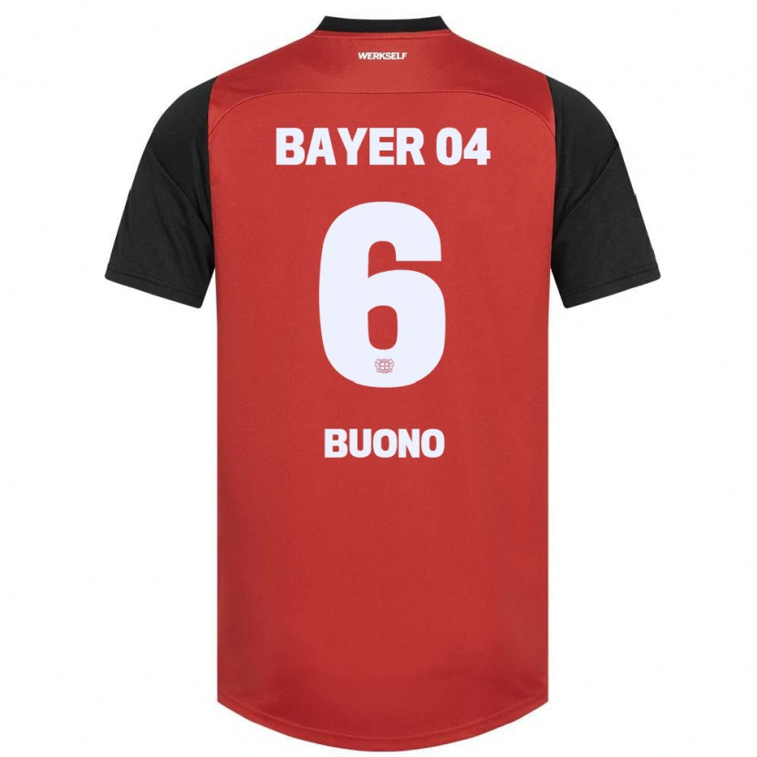 Danxen Mænd Francesco Buono #6 Rød Sort Hjemmebane Spillertrøjer 2024/25 Trøje T-Shirt
