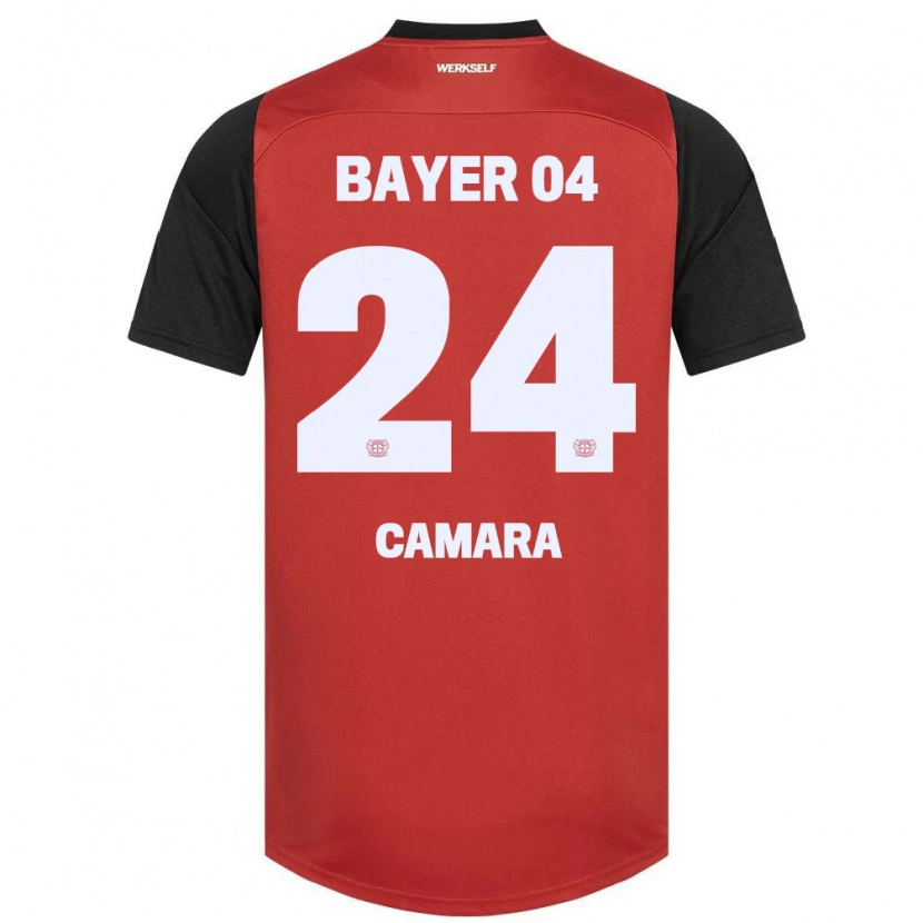 Danxen Mænd Nourdine Camara #24 Rød Sort Hjemmebane Spillertrøjer 2024/25 Trøje T-Shirt