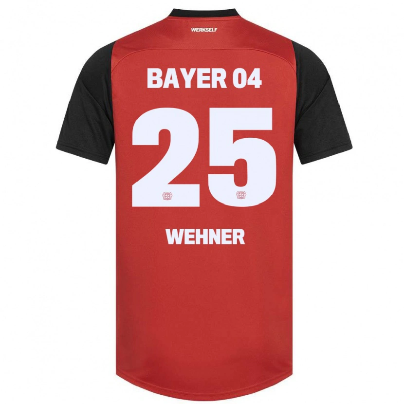Danxen Mænd Luca Wehner #25 Rød Sort Hjemmebane Spillertrøjer 2024/25 Trøje T-Shirt
