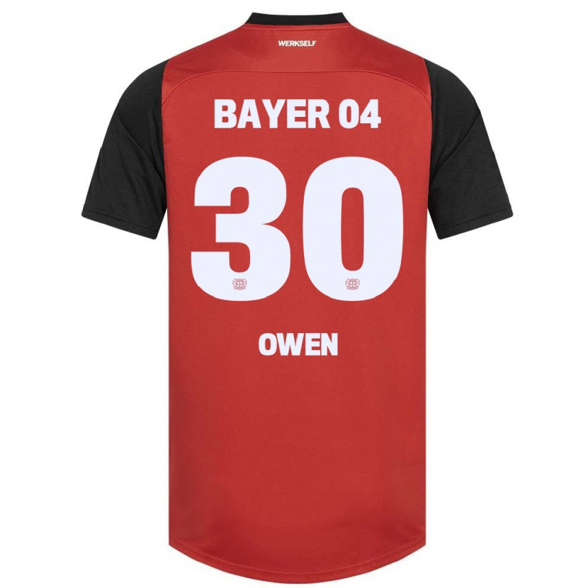 Danxen Mænd Emmanuel Owen #30 Rød Sort Hjemmebane Spillertrøjer 2024/25 Trøje T-Shirt