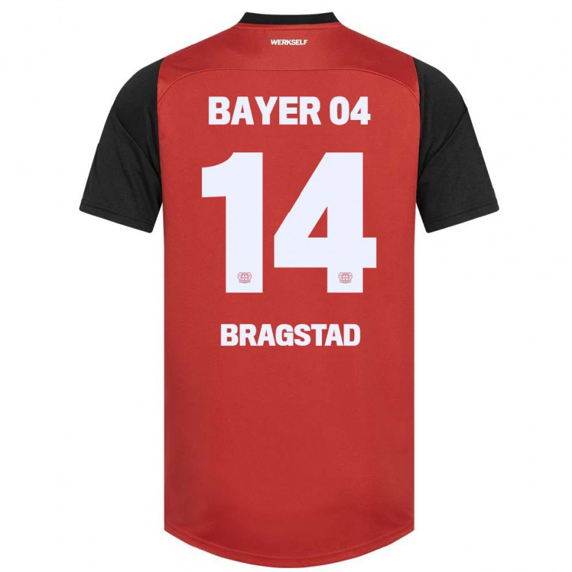 Danxen Mænd Emilie Bragstad #14 Rød Sort Hjemmebane Spillertrøjer 2024/25 Trøje T-Shirt