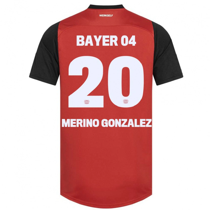 Danxen Mænd Estrella Merino Gonzalez #20 Rød Sort Hjemmebane Spillertrøjer 2024/25 Trøje T-Shirt