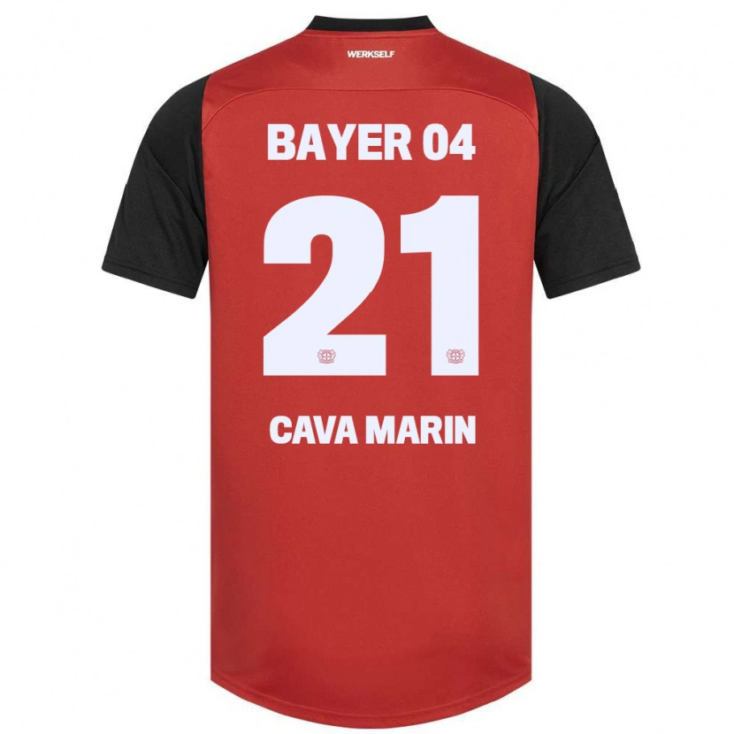 Danxen Mænd Sofia Cava Marin #21 Rød Sort Hjemmebane Spillertrøjer 2024/25 Trøje T-Shirt
