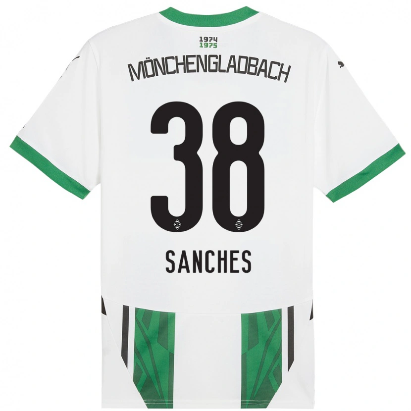 Danxen Mænd Yvandro Borges Sanches #38 Hvid Grøn Hjemmebane Spillertrøjer 2024/25 Trøje T-Shirt