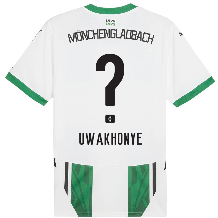 Danxen Mænd Josiah Uwakhonye #0 Hvid Grøn Hjemmebane Spillertrøjer 2024/25 Trøje T-Shirt