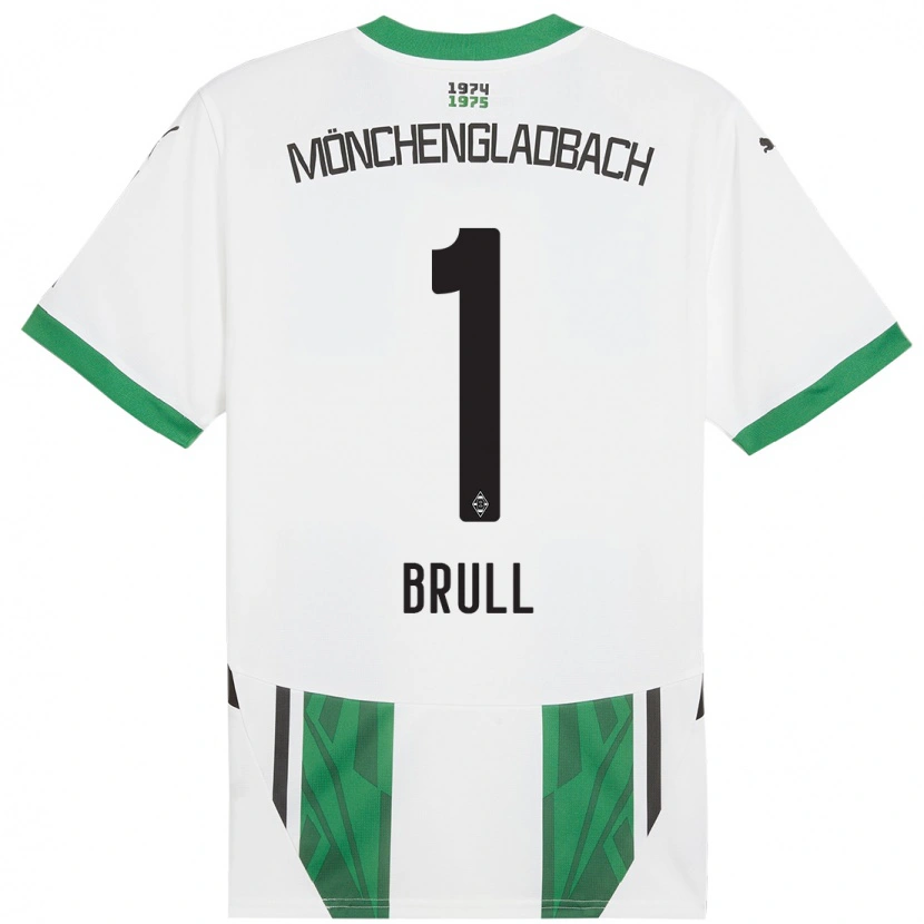 Danxen Mænd Maximilian Brüll #1 Hvid Grøn Hjemmebane Spillertrøjer 2024/25 Trøje T-Shirt