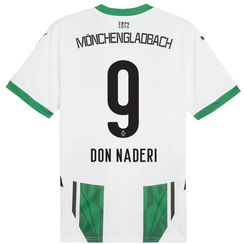 Danxen Mænd Ryan Naderi #9 Hvid Grøn Hjemmebane Spillertrøjer 2024/25 Trøje T-Shirt