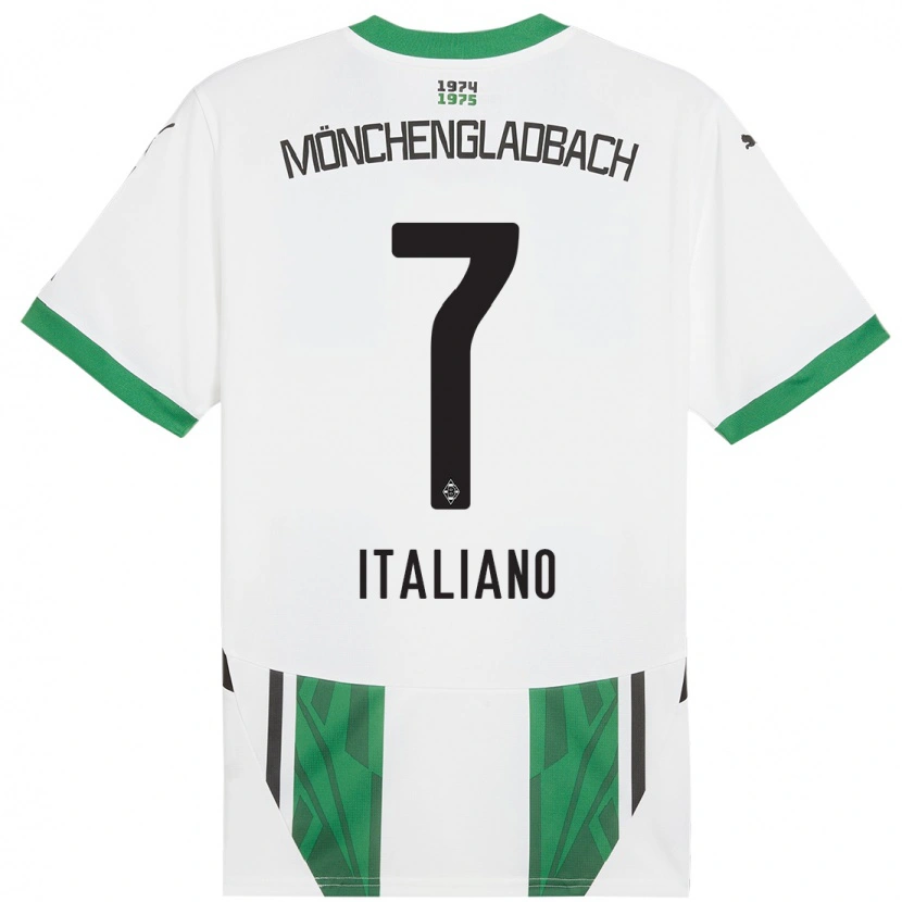 Danxen Mænd Jacob Italiano #7 Hvid Grøn Hjemmebane Spillertrøjer 2024/25 Trøje T-Shirt