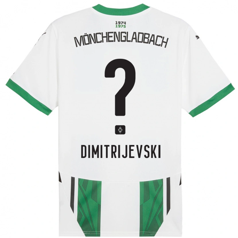 Danxen Mænd Maximilian Dimitrijevski #0 Hvid Grøn Hjemmebane Spillertrøjer 2024/25 Trøje T-Shirt