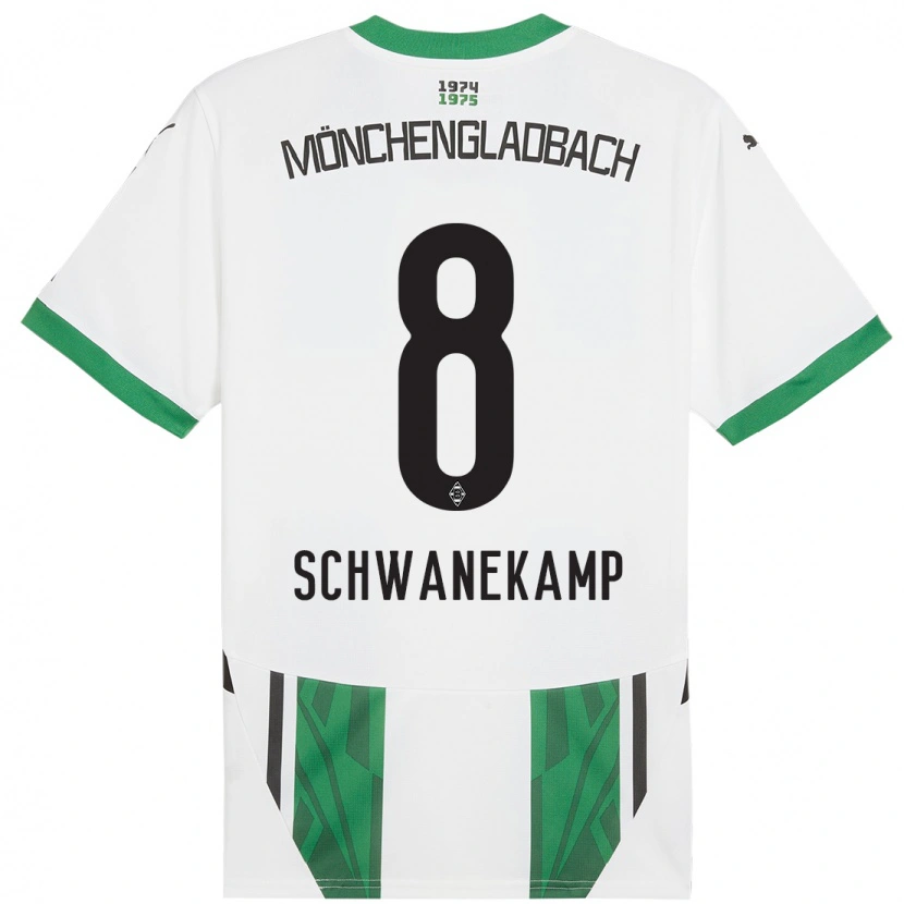 Danxen Mænd Jana Schwanekamp #8 Hvid Grøn Hjemmebane Spillertrøjer 2024/25 Trøje T-Shirt