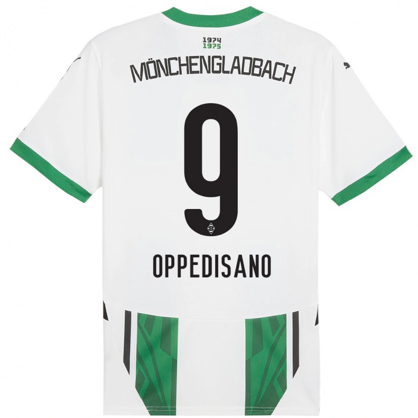 Danxen Mænd Valentina Oppedisano #9 Hvid Grøn Hjemmebane Spillertrøjer 2024/25 Trøje T-Shirt