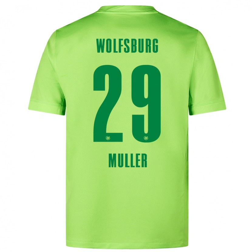 Danxen Mænd Marius Müller #29 Fluorescerende Grøn Hjemmebane Spillertrøjer 2024/25 Trøje T-Shirt