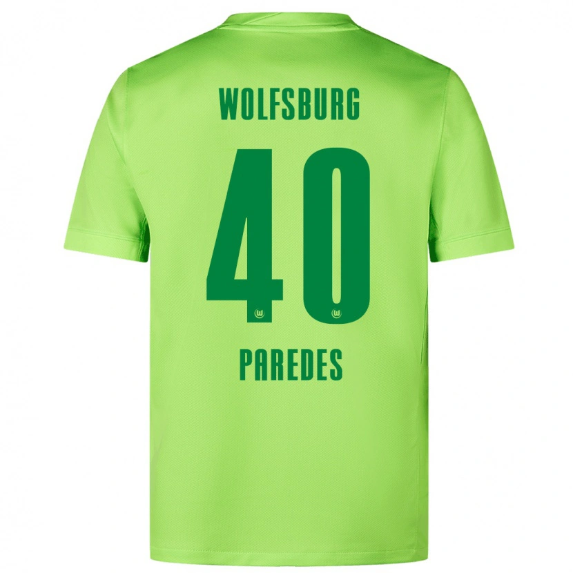 Danxen Mænd Kevin Paredes #40 Fluorescerende Grøn Hjemmebane Spillertrøjer 2024/25 Trøje T-Shirt