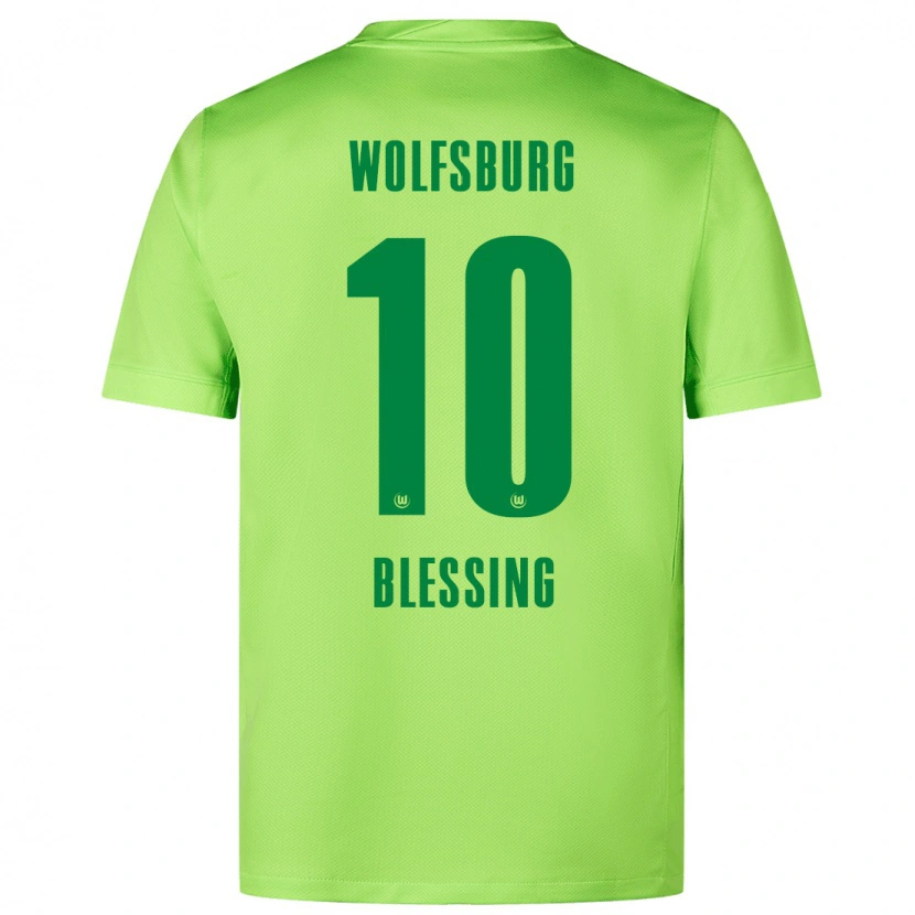 Danxen Mænd Èlisée Blessing #10 Fluorescerende Grøn Hjemmebane Spillertrøjer 2024/25 Trøje T-Shirt