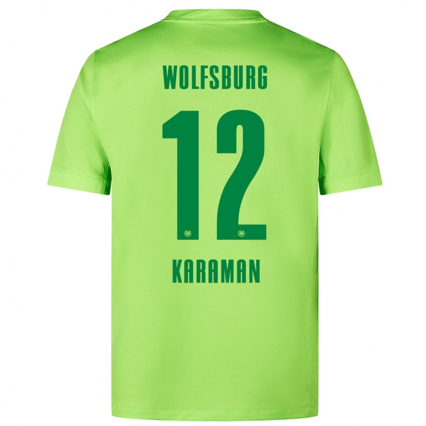 Danxen Mænd Tarik Karaman #12 Fluorescerende Grøn Hjemmebane Spillertrøjer 2024/25 Trøje T-Shirt