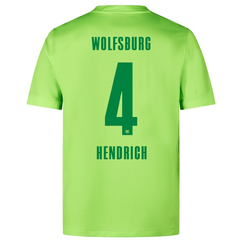Danxen Mænd Kathrin Hendrich #4 Fluorescerende Grøn Hjemmebane Spillertrøjer 2024/25 Trøje T-Shirt