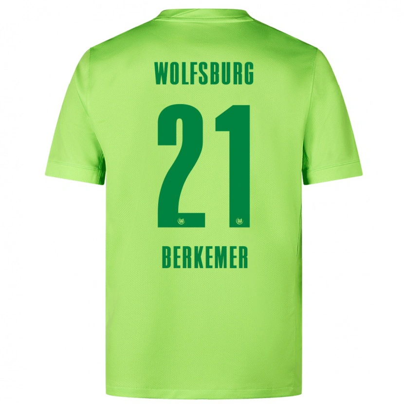 Danxen Mænd Melvin Berkemer #21 Fluorescerende Grøn Hjemmebane Spillertrøjer 2024/25 Trøje T-Shirt