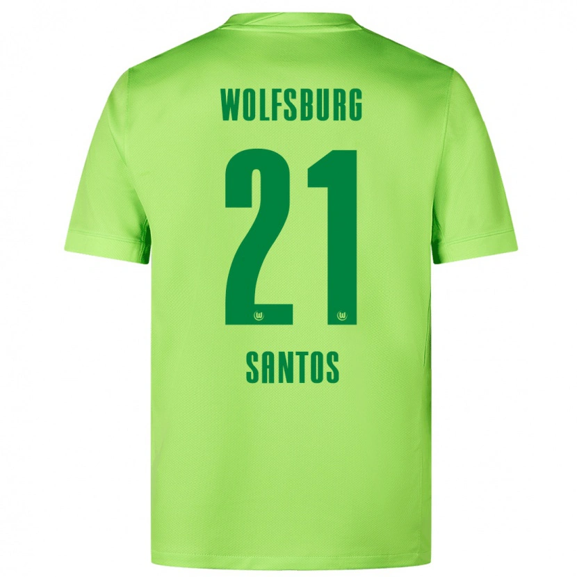 Danxen Mænd Leonardo Santos #21 Fluorescerende Grøn Hjemmebane Spillertrøjer 2024/25 Trøje T-Shirt