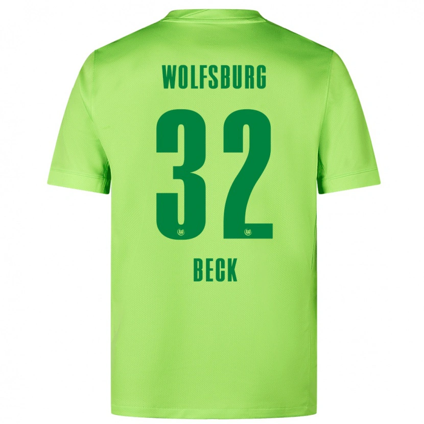 Danxen Mænd Kiara Beck #32 Fluorescerende Grøn Hjemmebane Spillertrøjer 2024/25 Trøje T-Shirt