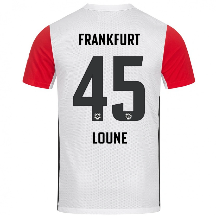 Danxen Mænd Mehdi Loune #45 Hvid Rød Hjemmebane Spillertrøjer 2024/25 Trøje T-Shirt