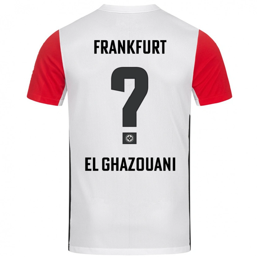 Danxen Mænd Anas El Ghazouani #0 Hvid Rød Hjemmebane Spillertrøjer 2024/25 Trøje T-Shirt