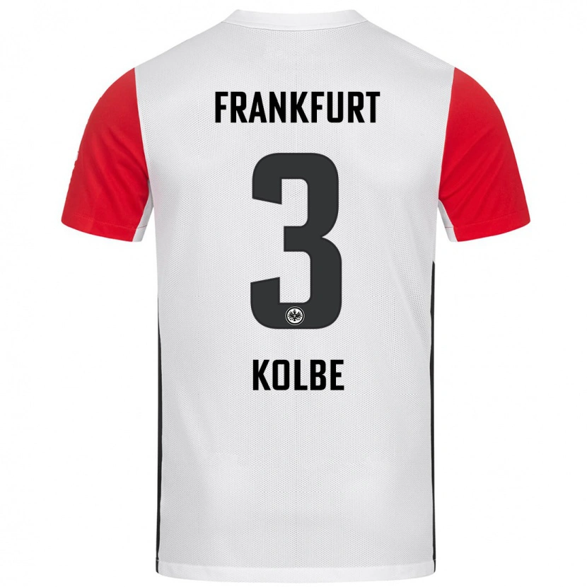 Danxen Mænd Louis Kolbe #3 Hvid Rød Hjemmebane Spillertrøjer 2024/25 Trøje T-Shirt