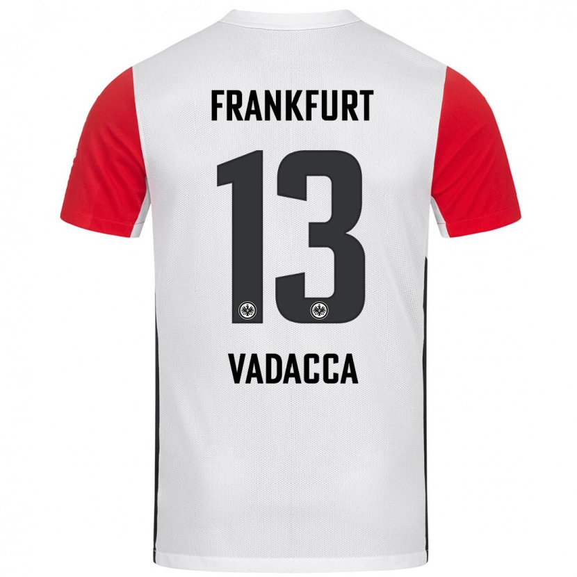 Danxen Mænd Gianni Vadacca #13 Hvid Rød Hjemmebane Spillertrøjer 2024/25 Trøje T-Shirt