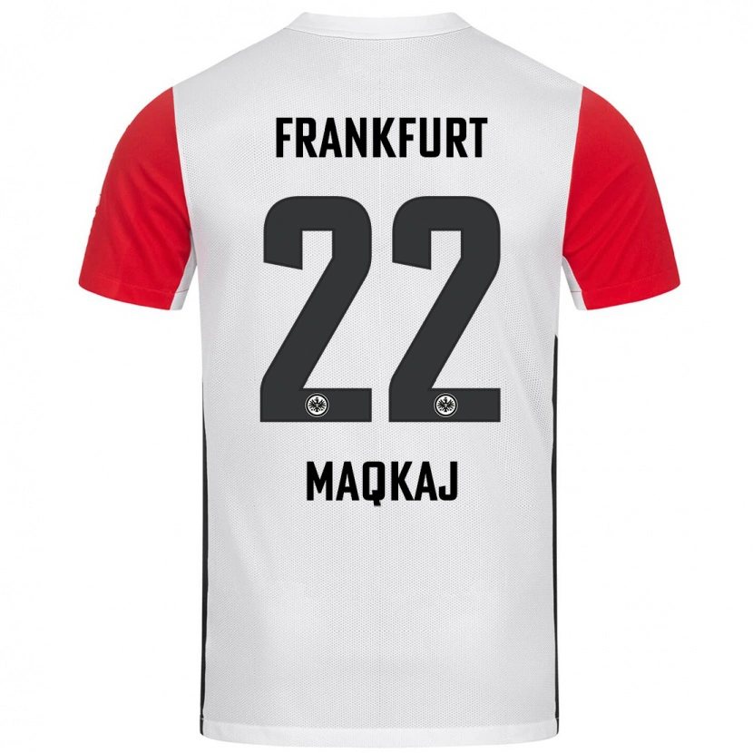 Danxen Mænd Dritan Maqkaj #22 Hvid Rød Hjemmebane Spillertrøjer 2024/25 Trøje T-Shirt