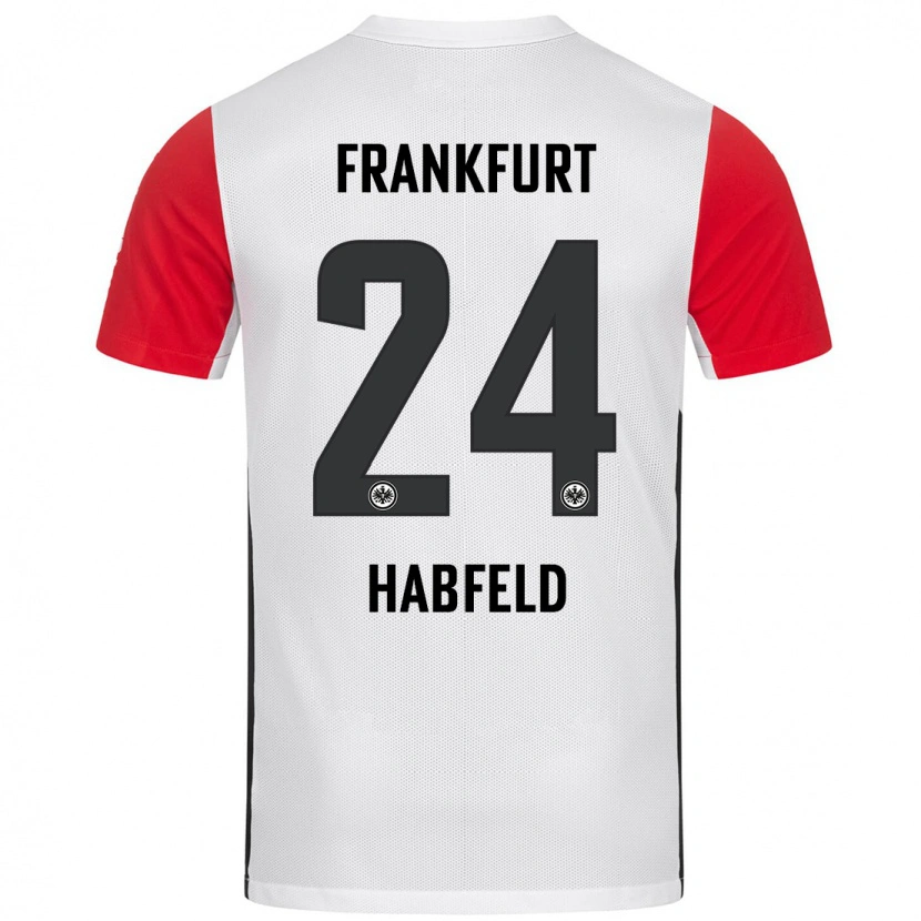 Danxen Mænd Josef Haßfeld #24 Hvid Rød Hjemmebane Spillertrøjer 2024/25 Trøje T-Shirt