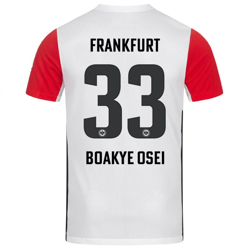Danxen Mænd Derek Boakye-Osei #33 Hvid Rød Hjemmebane Spillertrøjer 2024/25 Trøje T-Shirt