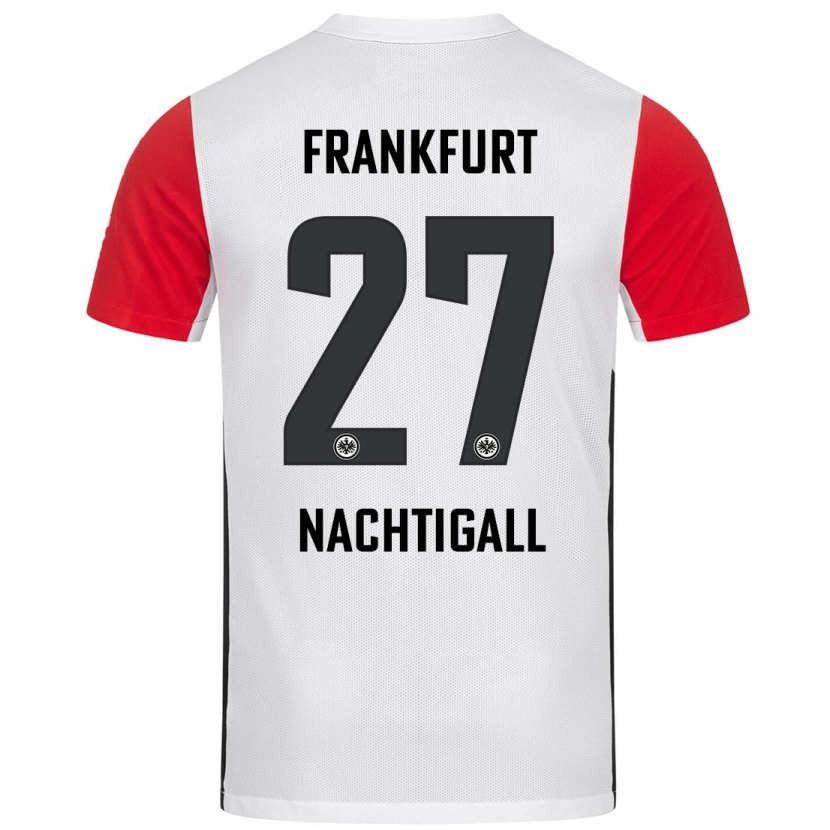 Danxen Mænd Sophie Nachtigall #27 Hvid Rød Hjemmebane Spillertrøjer 2024/25 Trøje T-Shirt