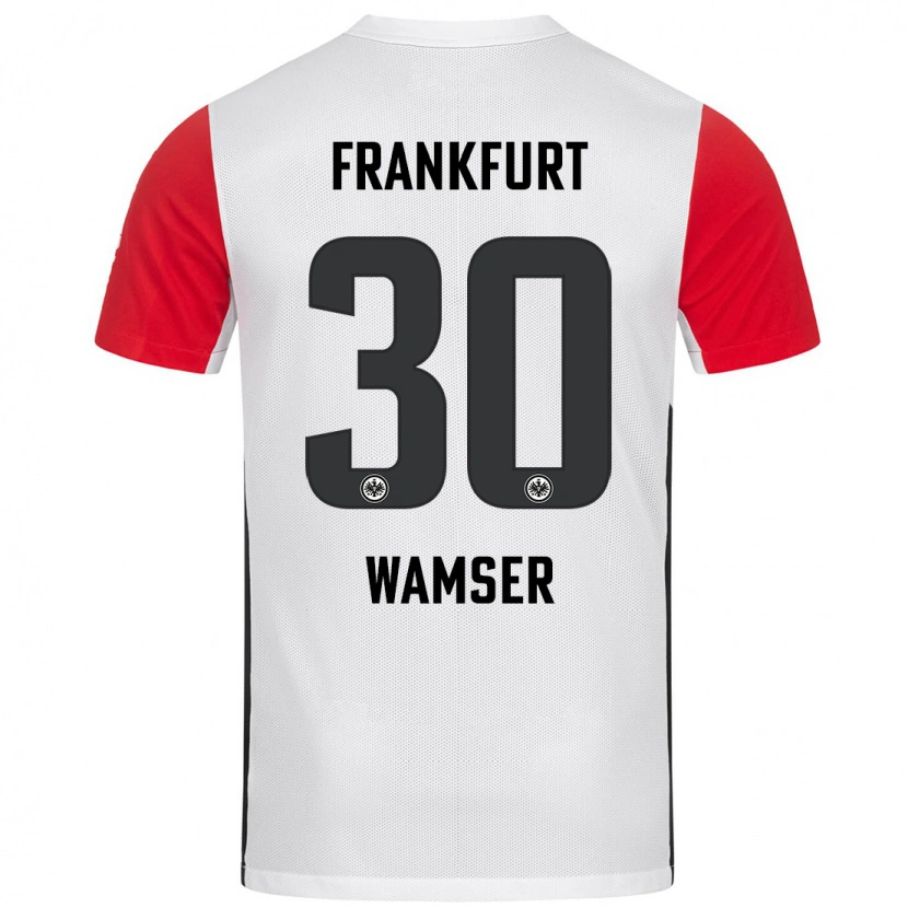 Danxen Mænd Carlotta Wamser #30 Hvid Rød Hjemmebane Spillertrøjer 2024/25 Trøje T-Shirt