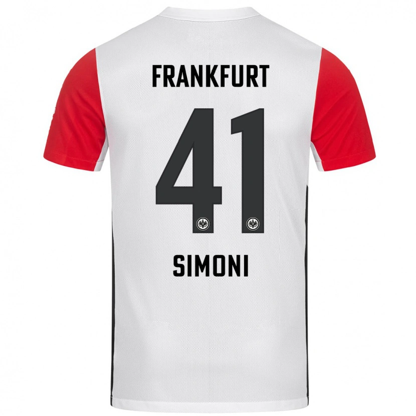 Danxen Mænd Simon Simoni #41 Hvid Rød Hjemmebane Spillertrøjer 2024/25 Trøje T-Shirt