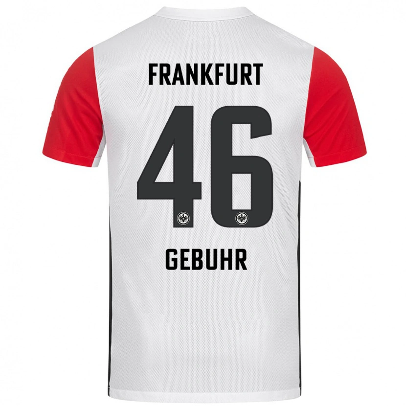 Danxen Mænd Dario Gebuhr #46 Hvid Rød Hjemmebane Spillertrøjer 2024/25 Trøje T-Shirt
