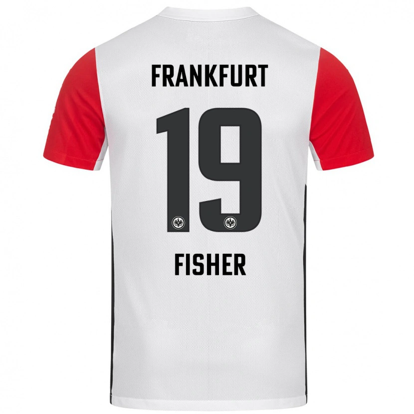 Danxen Mænd Ben-Luca Fisher #19 Hvid Rød Hjemmebane Spillertrøjer 2024/25 Trøje T-Shirt