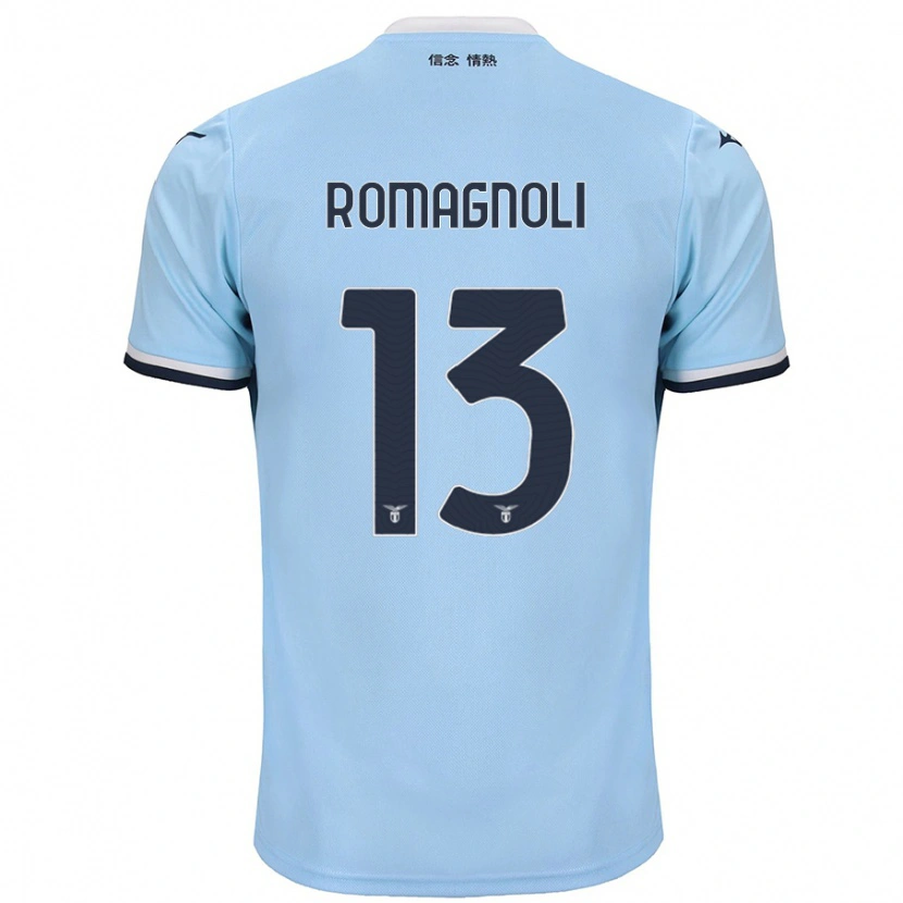 Danxen Mænd Alessio Romagnoli #13 Blå Hjemmebane Spillertrøjer 2024/25 Trøje T-Shirt