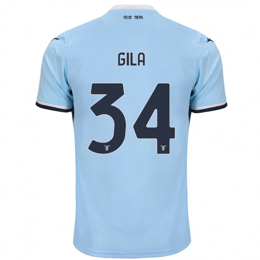Danxen Mænd Mario Gila #34 Blå Hjemmebane Spillertrøjer 2024/25 Trøje T-Shirt