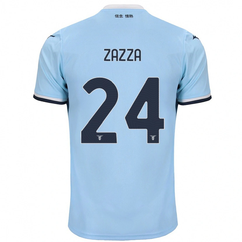 Danxen Mænd Matteo Zazza #24 Blå Hjemmebane Spillertrøjer 2024/25 Trøje T-Shirt
