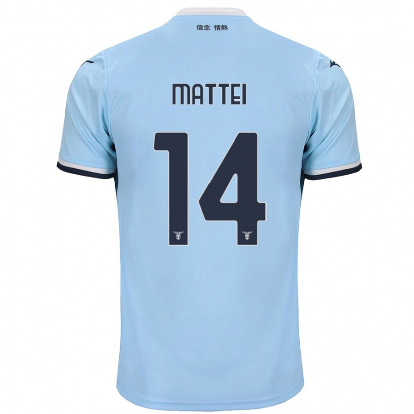 Danxen Mænd Sarah Mattei #14 Blå Hjemmebane Spillertrøjer 2024/25 Trøje T-Shirt