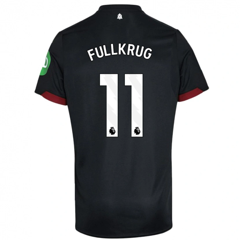Danxen Mænd Niclas Füllkrug #11 Sort Hvid Udebane Spillertrøjer 2024/25 Trøje T-Shirt