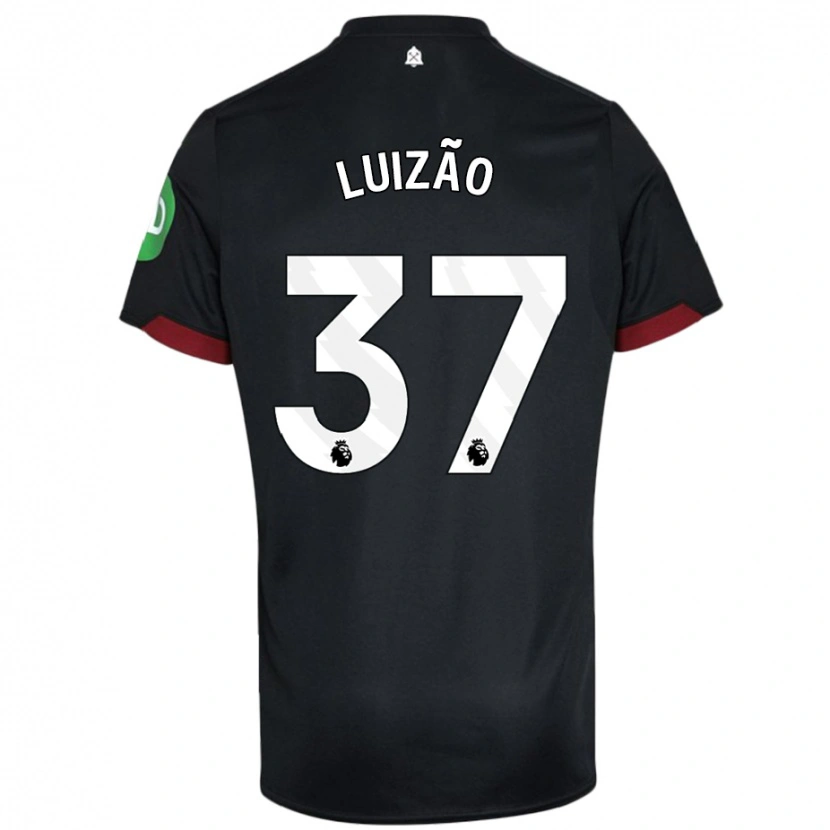 Danxen Mænd Luizão #37 Sort Hvid Udebane Spillertrøjer 2024/25 Trøje T-Shirt